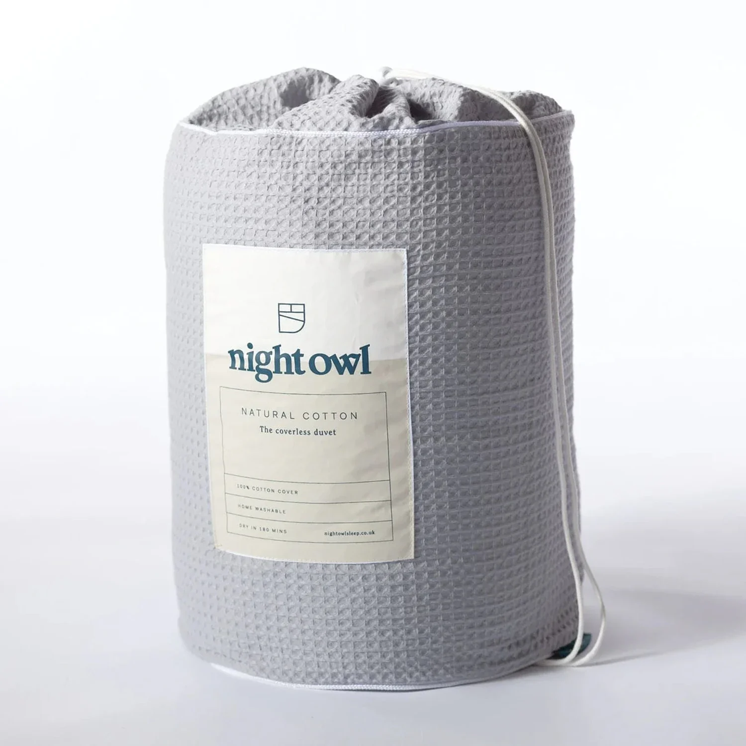 NIGHT OWL® - NATURAL COTTON WAFFLE COVERLESS DUVET - KING SIZE 10.5 tog - GREY - Image 7